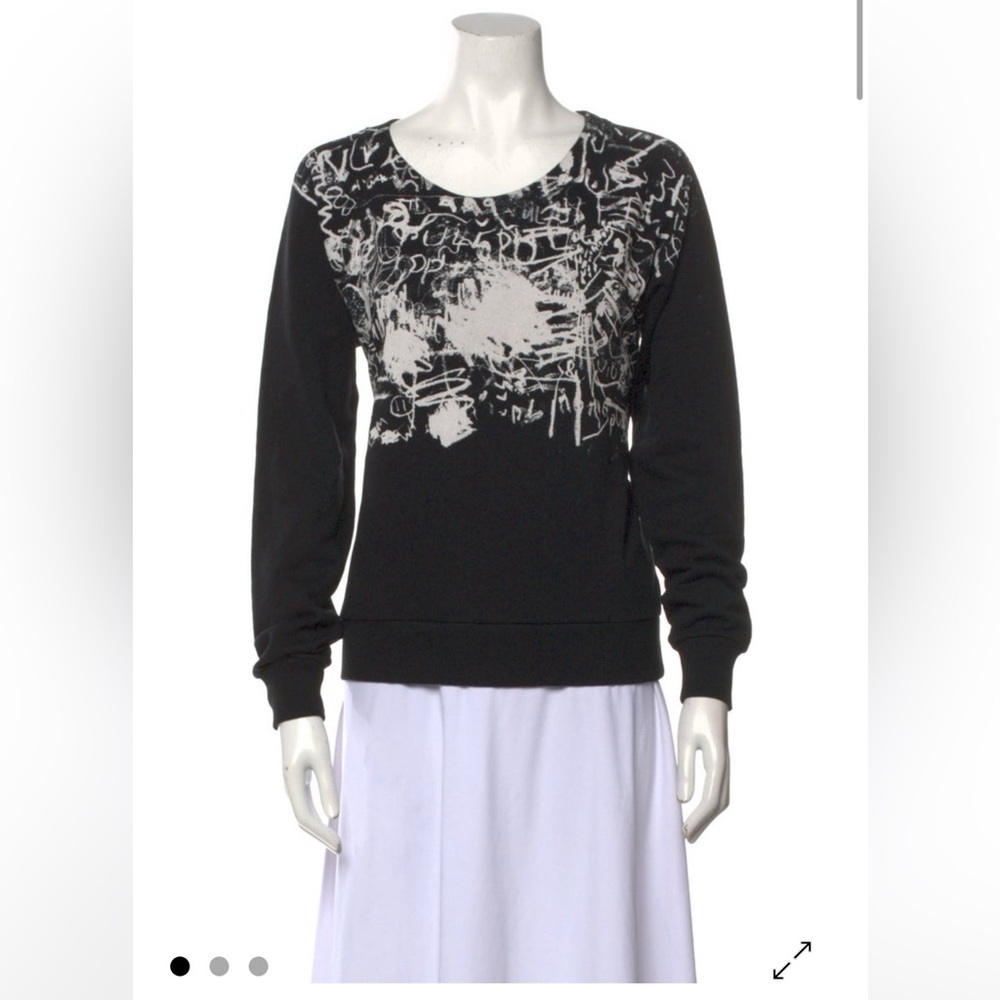 Saint Laurent 2016 Hedi Slimane collection. Black and White Graphic Sweatshirt.